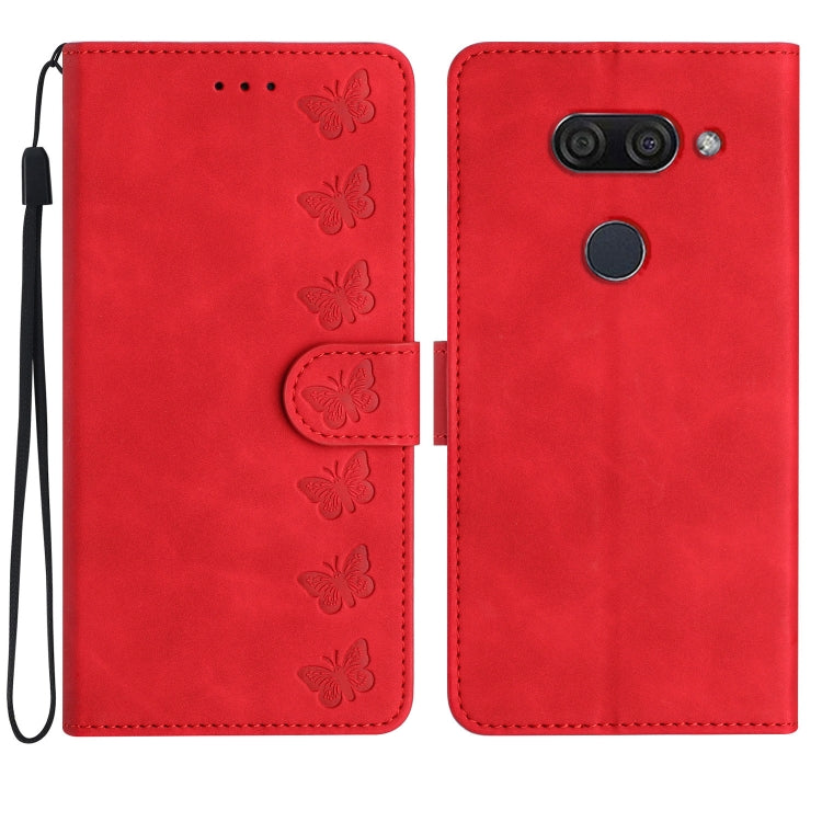 Seven Butterflies Embossed Leather Phone Case, For LG K50, For LG K51S, For LG K61