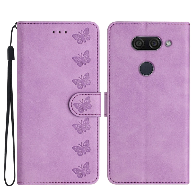 Seven Butterflies Embossed Leather Phone Case, For LG K50, For LG K51S, For LG K61