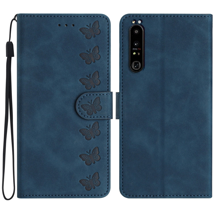 Seven Butterflies Embossed Leather Phone Case, For Sony Xperia 10 VI, For Sony Xperia 1 VI, For Sony Xperia 1 V 2023, For Sony Xperia 10 V 2023, For Sony Xperia 1 IV