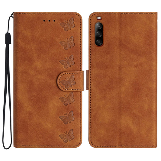 Seven Butterflies Embossed Leather Phone Case, For Sony Xperia L4, For Sony Xperia 5, For Sony Xperia L3, For Sony Xperia 10