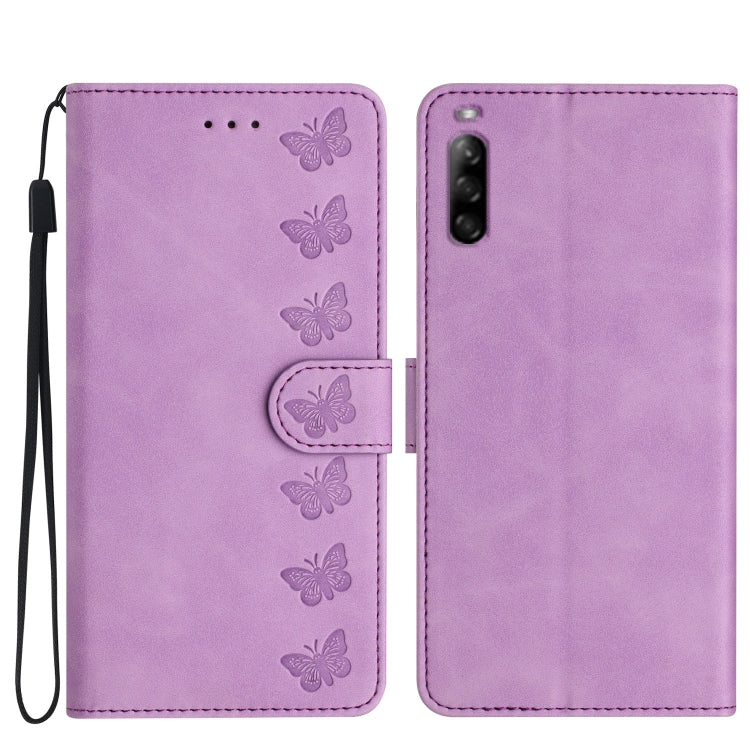 Seven Butterflies Embossed Leather Phone Case, For Sony Xperia L4, For Sony Xperia 5, For Sony Xperia L3, For Sony Xperia 10