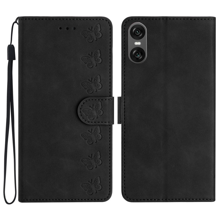 Seven Butterflies Embossed Leather Phone Case, For Sony Xperia 10 VI, For Sony Xperia 1 VI, For Sony Xperia 1 V 2023, For Sony Xperia 10 V 2023, For Sony Xperia 1 IV