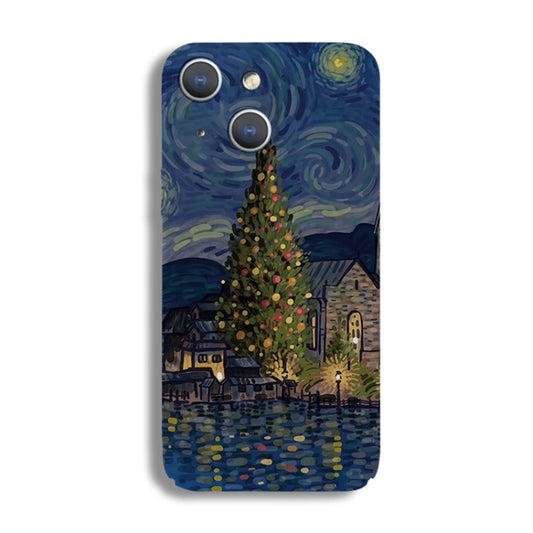 Precise Hole Oil Painting Pattern PC Phone Case, For iPhone 15 Plus, For iPhone 15