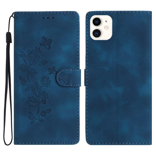 Flower Butterfly Embossing Pattern Leather Phone Case, For iPhone 12 mini, For iPhone 11 Pro Max, For iPhone 11, For iPhone 11 Pro