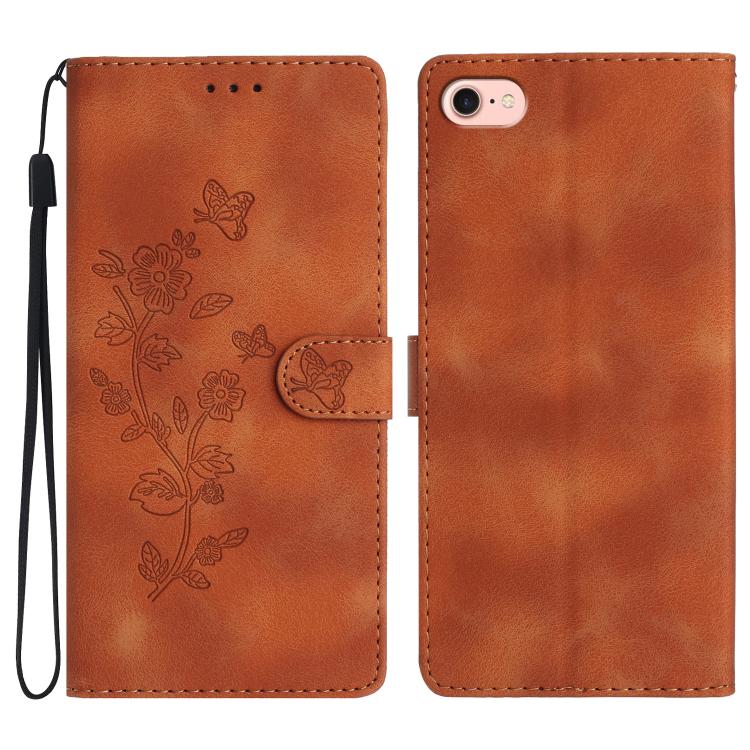 Flower Butterfly Embossing Pattern Leather Phone Case