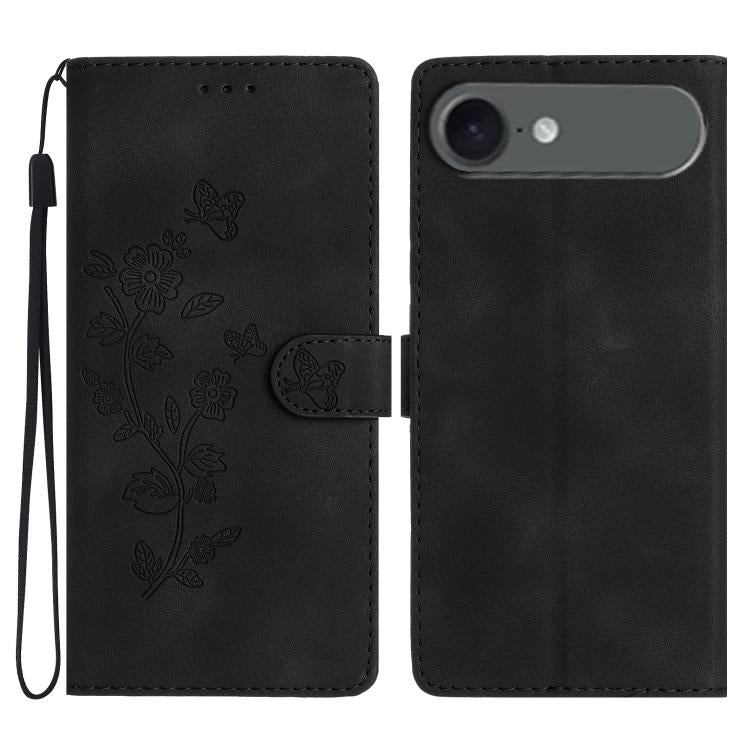 Flower Butterfly Embossing Pattern Leather Phone Case