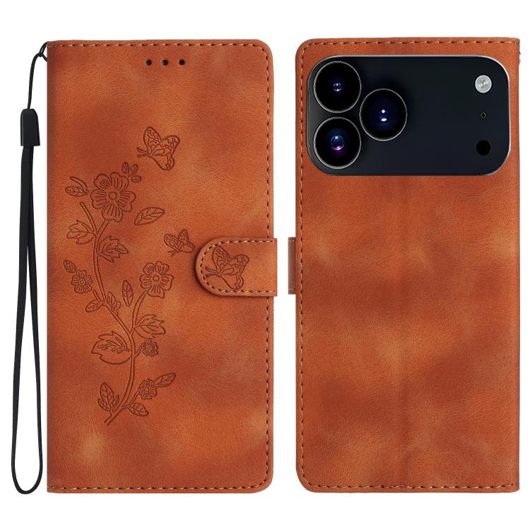 Flower Butterfly Embossing Pattern Leather Phone Case