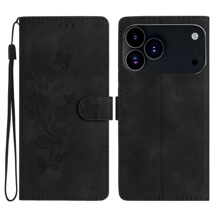 Flower Butterfly Embossing Pattern Leather Phone Case