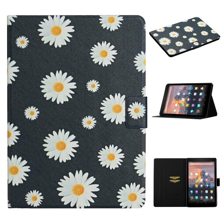 Flower Pattern Horizontal Flip Leather Case with Card Slots & Holder, For Amazon Kindle Fire HD 8 (2020), For Amazon Kindle Fire HD 10, For iPad 5, For iPad 10.2, For iPad Pro 10.5 inch