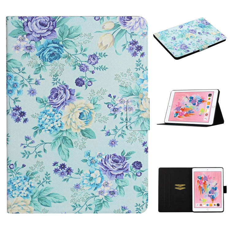 Flower Pattern Horizontal Flip Leather Case with Card Slots & Holder, For Amazon Kindle Fire HD 8 (2020), For Amazon Kindle Fire HD 10, For iPad 5, For iPad 10.2, For iPad Pro 10.5 inch