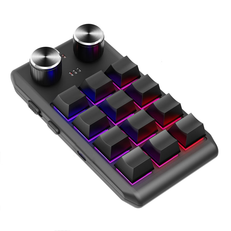 12KV2 MOLD Mini Mechanical 12 Keys 2 Knob Custom Programming Keyboard, USB Wired, Bluetooth Wireless