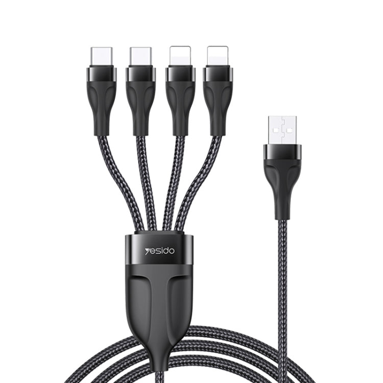 YESIDO CA111 1.2m 4A USB to Dual Type-C + Dual 8 Pin Charging Cable, CA111