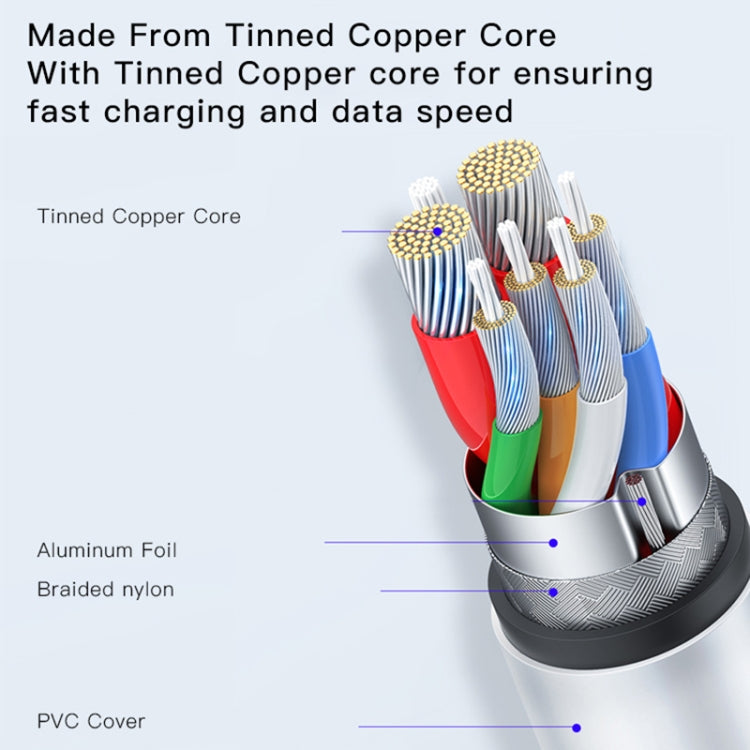 YESIDO CA105 1.2m 2.4A USB to 8 Pin Charging Data Cable with Hook, 8 Pin