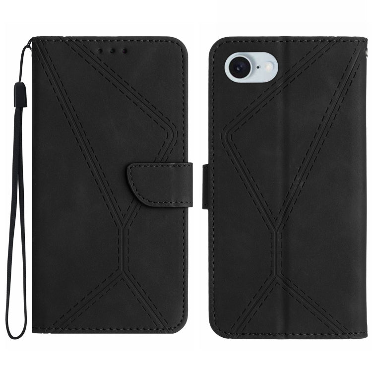 Stitching Embossed Leather Phone Case, For iPhone 16 Pro Max, For iPhone 16 Pro, For iPhone 16 Plus, For iPhone 16, For iPhone SE 2024