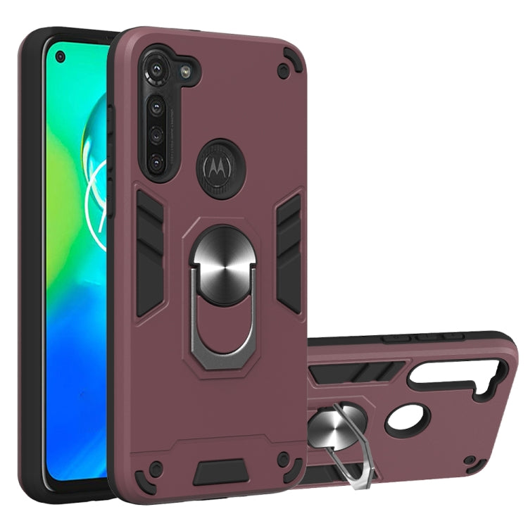 2 in 1 Armour Series PC + TPU Protective Case with Ring Holder, For Motorola Moto E7, For Motorola Moto G8 Power, For Motorola One Hyper