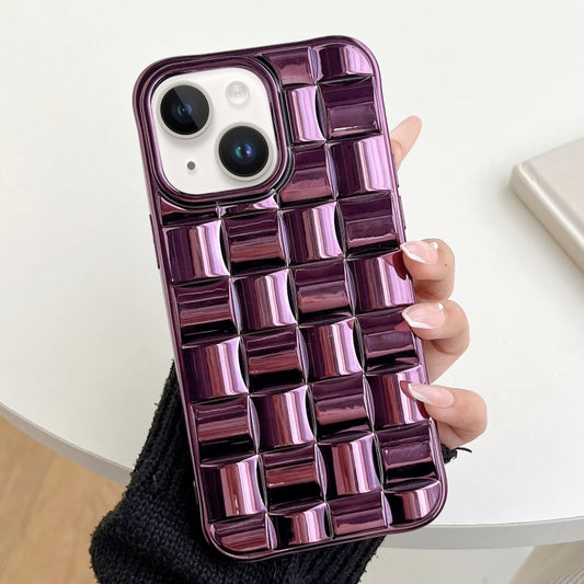 3D Cube Weave Texture Electroplating Phone Case, For iPhone 14, For iPhone 14 Pro, For iPhone 14 Pro Max, For iPhone 13 Pro Max, For iPhone 13 Pro, For iPhone 13