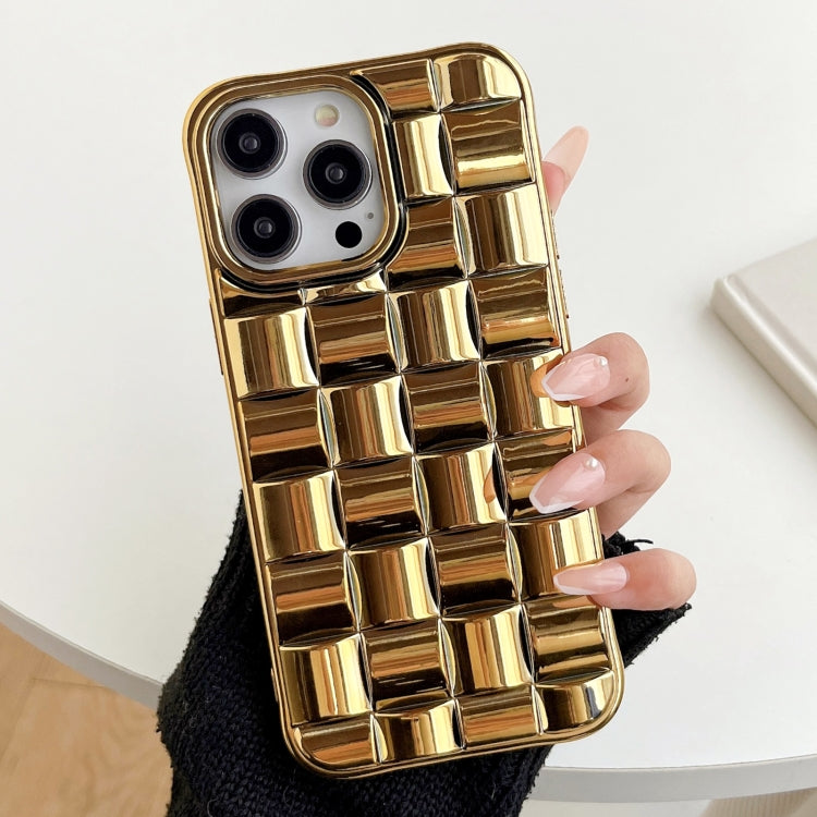 3D Cube Weave Texture Electroplating Phone Case, For iPhone 14, For iPhone 14 Pro, For iPhone 14 Pro Max, For iPhone 13 Pro Max, For iPhone 13 Pro, For iPhone 13