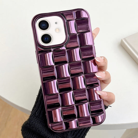 3D Cube Weave Texture Electroplating Phone Case, For iPhone 12 / 12 Pro, For iPhone 12 Pro Max, For iPhone 11 Pro Max, For iPhone 11