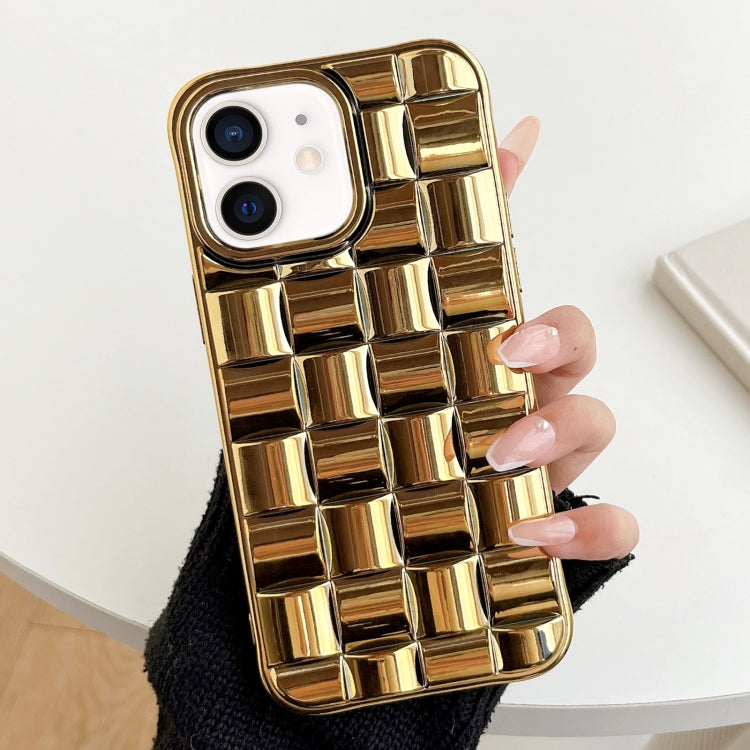 3D Cube Weave Texture Electroplating Phone Case, For iPhone 12 / 12 Pro, For iPhone 12 Pro Max, For iPhone 11 Pro Max, For iPhone 11