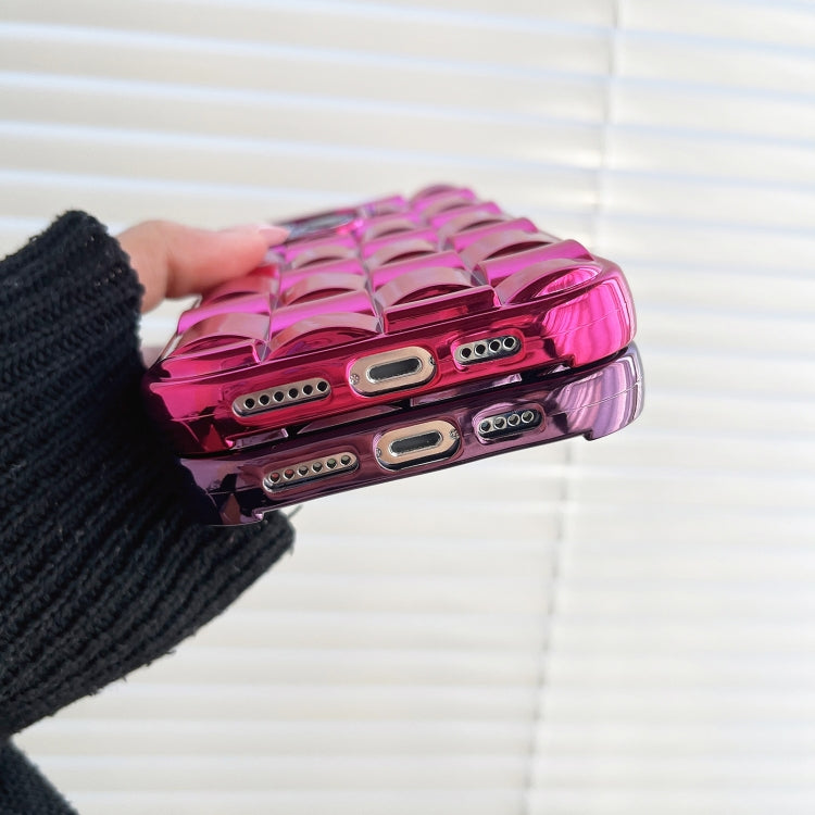 3D Cube Weave Texture Electroplating Phone Case, For iPhone 14, For iPhone 14 Pro, For iPhone 14 Pro Max, For iPhone 13 Pro Max, For iPhone 13 Pro, For iPhone 13