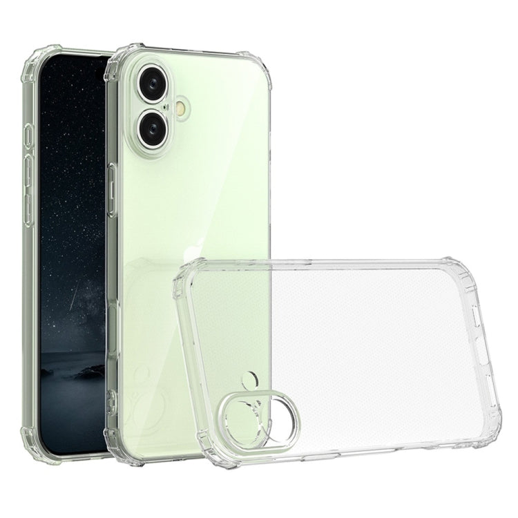 Four-Corner Shockproof Clear TPU Phone Case, For iPhone 16 Pro Max, For iPhone 16 Pro, For iPhone 16 Plus, For iPhone 16, For iPhone 15 Pro Max, For iPhone 15 Pro, For iPhone 15 Plus, For iPhone 15