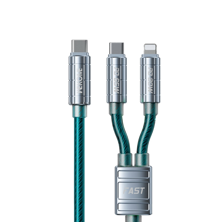 WK WDC-12 65W 2 in 1 Type-C to Type-C+8 Pin Super Fast Charge Data Cable, Length: 1.2m, WDC-13