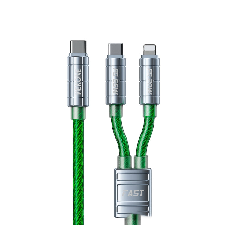 WK WDC-12 65W 2 in 1 Type-C to Type-C+8 Pin Super Fast Charge Data Cable, Length: 1.2m, WDC-13