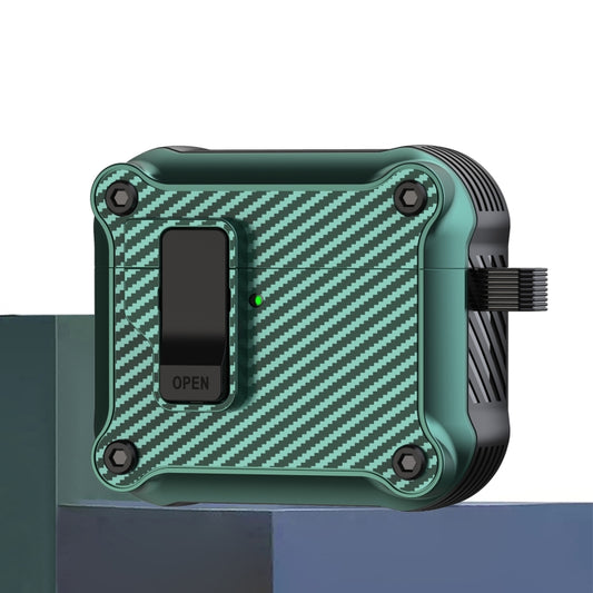 Carbon Fiber Magnetic Automatic Switch Earphone Protective Case, For AirPods 4, For AirPods Pro 2, For AirPods 3, For AirPods Pro, For AirPods 1 / 2