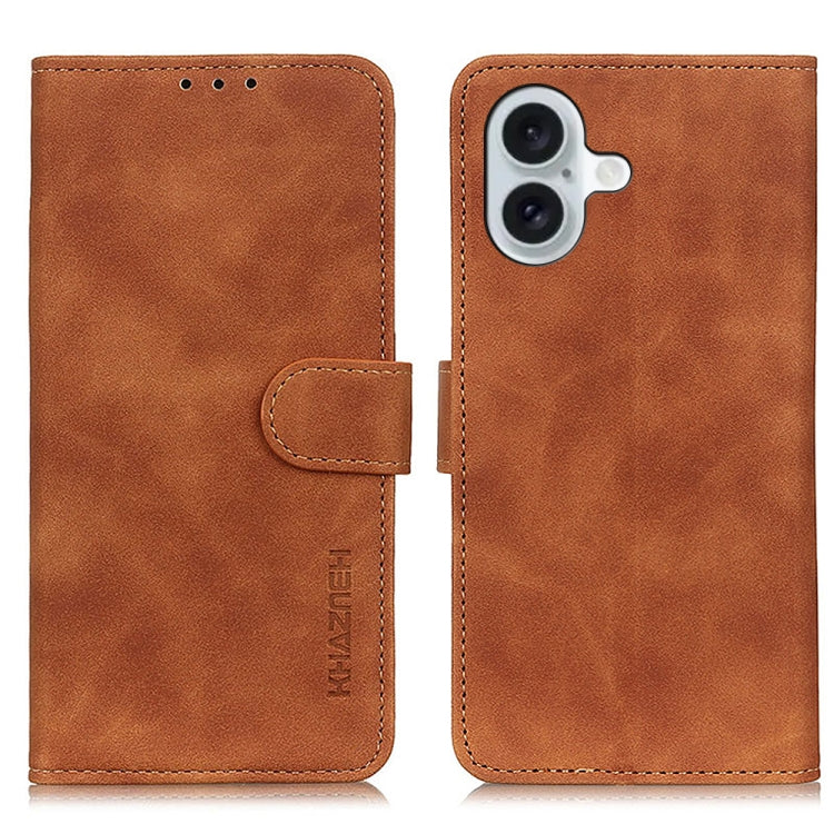 KHAZNEH Retro Texture Leather Phone Case, For iPhone 16 Pro Max, For iPhone 16 Pro, For iPhone 16 Plus, For iPhone 16, For iPhone SE 2024, For iPhone 15 Pro Max, For iPhone 15 Pro, For iPhone 15 Plus