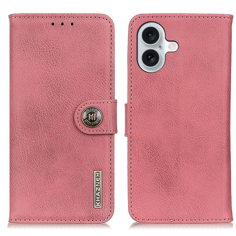 KHAZNEH Cowhide Texture Horizontal Flip Leather Phone Case, For iPhone 16 Pro Max, For iPhone 16 Pro, For iPhone 16 Plus, For iPhone 16, For iPhone SE 2024, For iPhone 15 Pro Max, For iPhone 15 Pro, For iPhone 15 Plus