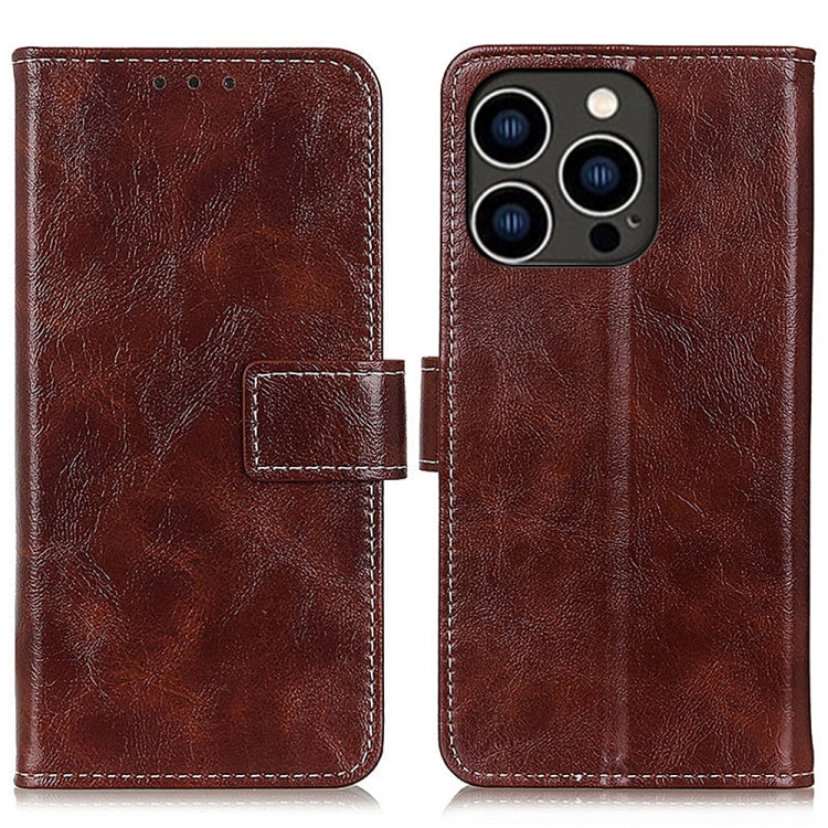 Retro Crazy Horse Texture Horizontal Flip Leather Phone Case, For iPhone 16 Pro Max, For iPhone 16 Pro, For iPhone 16 Plus, For iPhone 16, For iPhone SE 2024, For iPhone 15 Pro Max