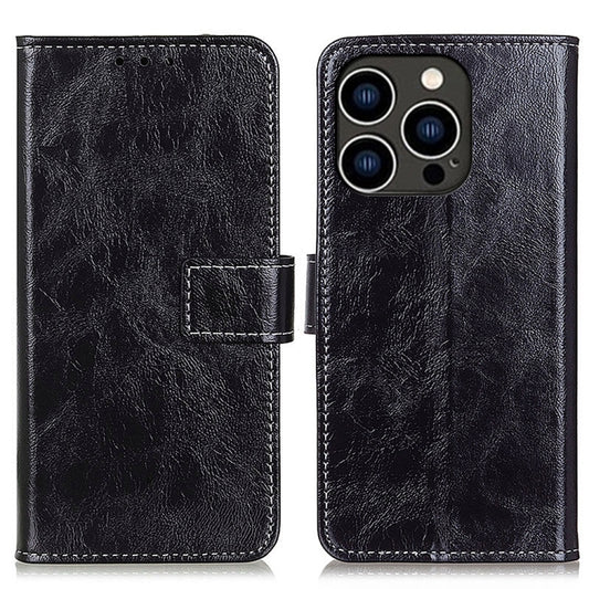 Retro Crazy Horse Texture Horizontal Flip Leather Phone Case, For iPhone 16 Pro Max, For iPhone 16 Pro, For iPhone 16 Plus, For iPhone 16, For iPhone SE 2024, For iPhone 15 Pro Max