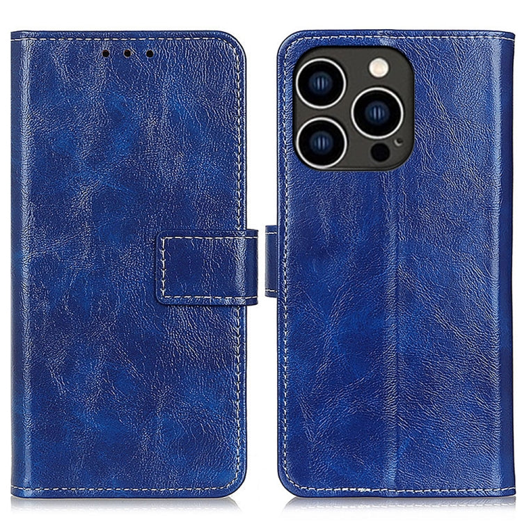 Retro Crazy Horse Texture Horizontal Flip Leather Phone Case, For iPhone 16 Pro Max, For iPhone 16 Pro, For iPhone 16 Plus, For iPhone 16, For iPhone SE 2024, For iPhone 15 Pro Max