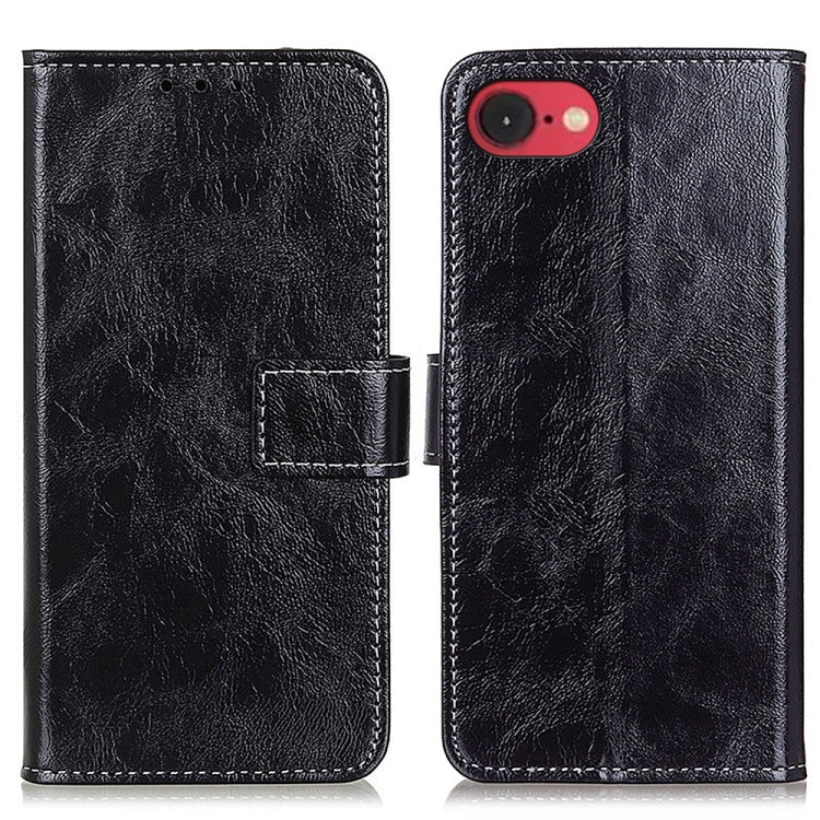 Retro Crazy Horse Texture Horizontal Flip Leather Phone Case, For iPhone 16 Pro Max, For iPhone 16 Pro, For iPhone 16 Plus, For iPhone 16, For iPhone SE 2024, For iPhone 15 Pro Max