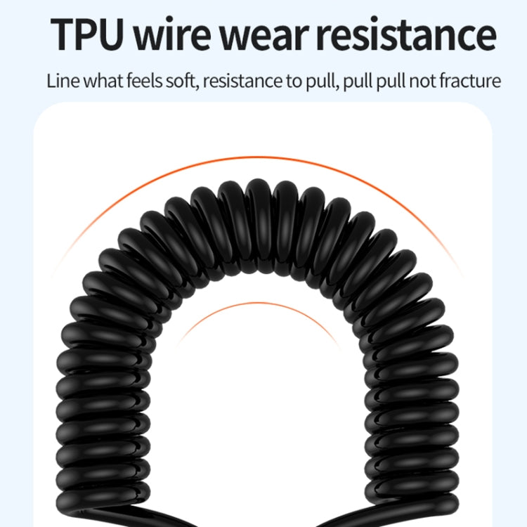 Elbow Spring Charging Data Cable, Length: 1.5m, Type-C to 8 Pin, Type-C to 8 Pin + Type-C