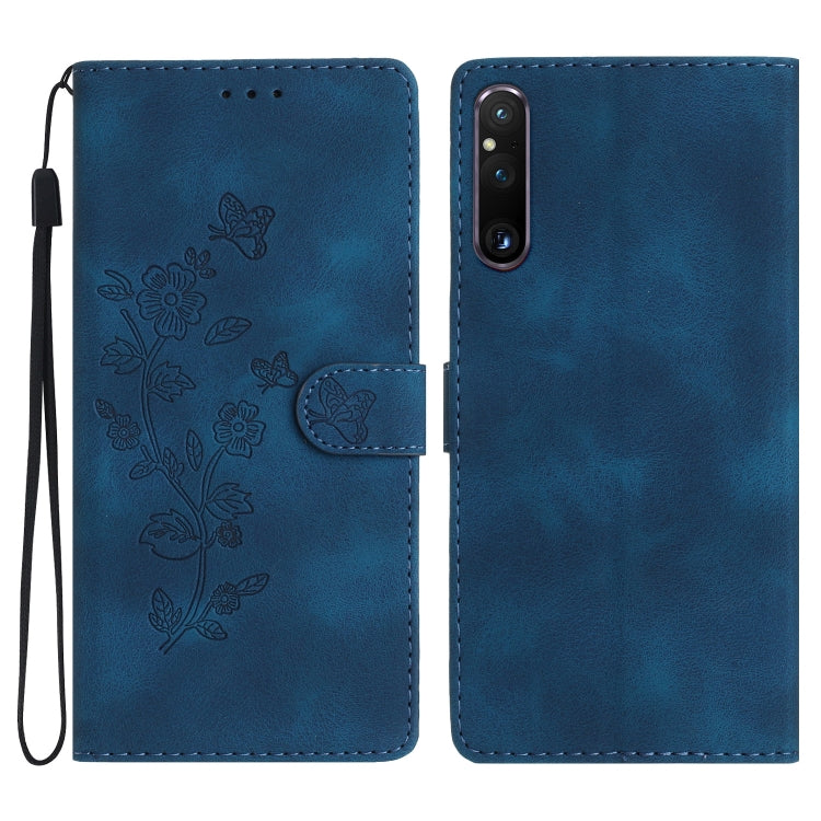 Flower Butterfly Embossing Pattern Leather Phone Case, For Sony Xperia 10 VI, For Sony Xperia 1 VI, For Sony Xperia 1 V, For Sony Xperia 10 V, For Sony Xperia 10 IV