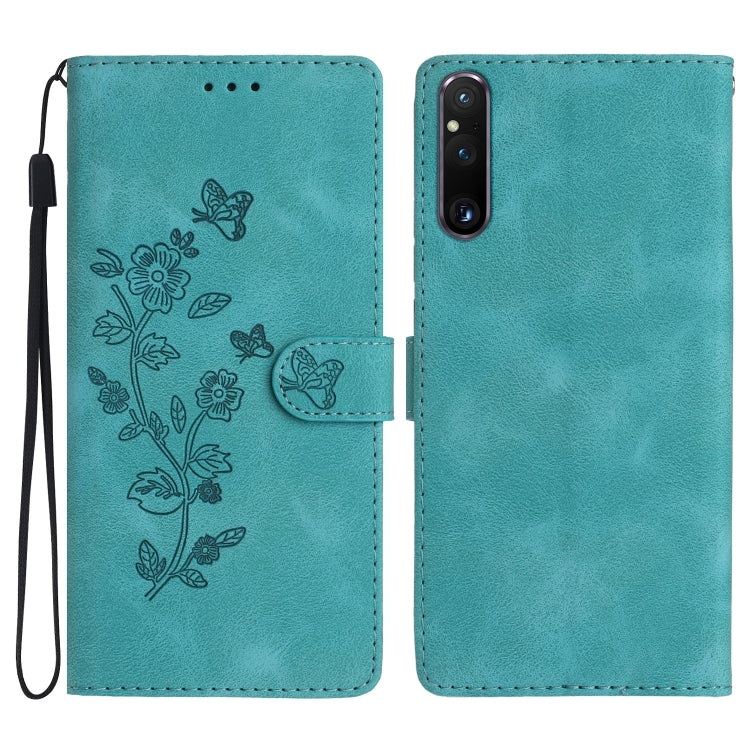 Flower Butterfly Embossing Pattern Leather Phone Case, For Sony Xperia 10 VI, For Sony Xperia 1 VI, For Sony Xperia 1 V, For Sony Xperia 10 V, For Sony Xperia 10 IV