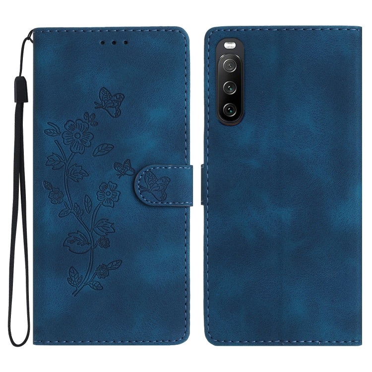 Flower Butterfly Embossing Pattern Leather Phone Case, For Sony Xperia 10 VI, For Sony Xperia 1 VI, For Sony Xperia 1 V, For Sony Xperia 10 V, For Sony Xperia 10 IV