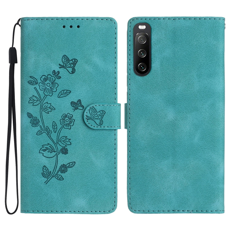 Flower Butterfly Embossing Pattern Leather Phone Case, For Sony Xperia 10 VI, For Sony Xperia 1 VI, For Sony Xperia 1 V, For Sony Xperia 10 V, For Sony Xperia 10 IV