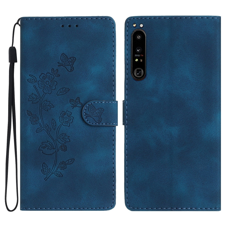 Flower Butterfly Embossing Pattern Leather Phone Case, For Sony Xperia 10 VI, For Sony Xperia 1 VI, For Sony Xperia 1 V, For Sony Xperia 10 V, For Sony Xperia 10 IV