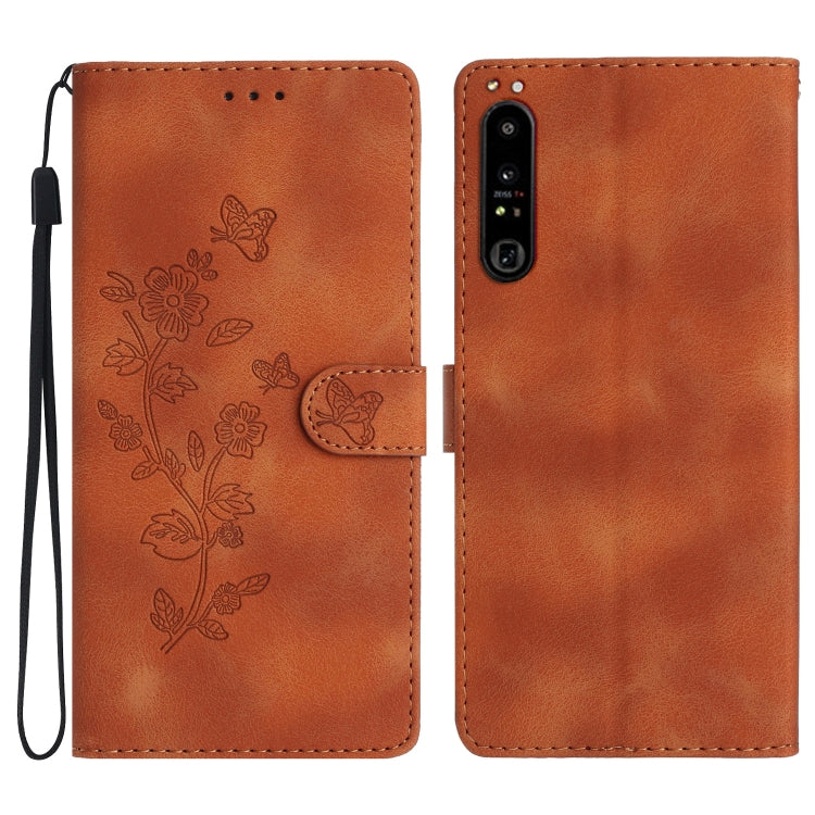 Flower Butterfly Embossing Pattern Leather Phone Case, For Sony Xperia 10 VI, For Sony Xperia 1 VI, For Sony Xperia 1 V, For Sony Xperia 10 V, For Sony Xperia 10 IV