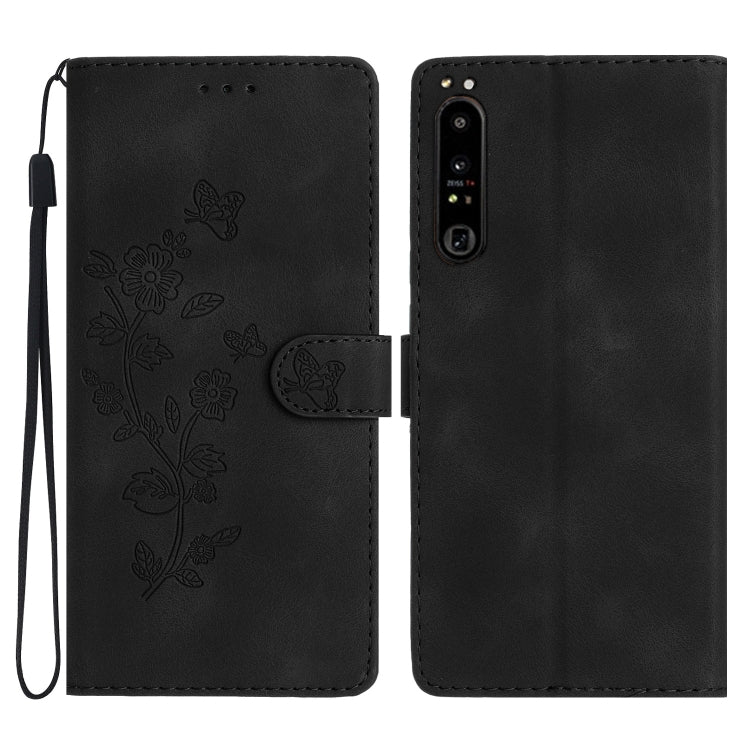 Flower Butterfly Embossing Pattern Leather Phone Case, For Sony Xperia 10 VI, For Sony Xperia 1 VI, For Sony Xperia 1 V, For Sony Xperia 10 V, For Sony Xperia 10 IV