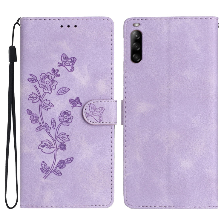 Flower Butterfly Embossing Pattern Leather Phone Case, For Sony Xperia L4, For Sony Xperia 5, For Sony Xperia L3, For Sony Xperia 10