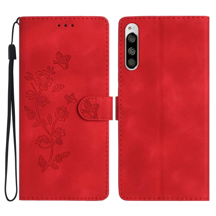 Flower Butterfly Embossing Pattern Leather Phone Case, For Sony Xperia L4, For Sony Xperia 5, For Sony Xperia L3, For Sony Xperia 10