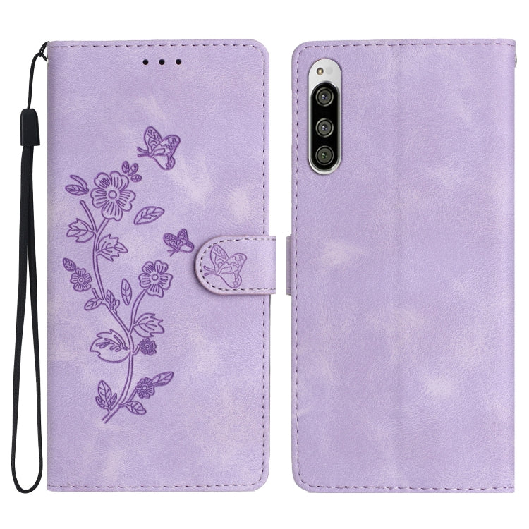 Flower Butterfly Embossing Pattern Leather Phone Case, For Sony Xperia L4, For Sony Xperia 5, For Sony Xperia L3, For Sony Xperia 10