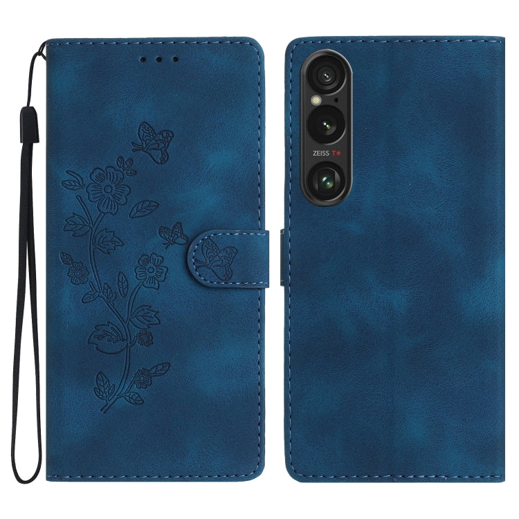 Flower Butterfly Embossing Pattern Leather Phone Case, For Sony Xperia 10 VI, For Sony Xperia 1 VI, For Sony Xperia 1 V, For Sony Xperia 10 V, For Sony Xperia 10 IV