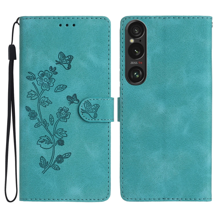 Flower Butterfly Embossing Pattern Leather Phone Case, For Sony Xperia 10 VI, For Sony Xperia 1 VI, For Sony Xperia 1 V, For Sony Xperia 10 V, For Sony Xperia 10 IV