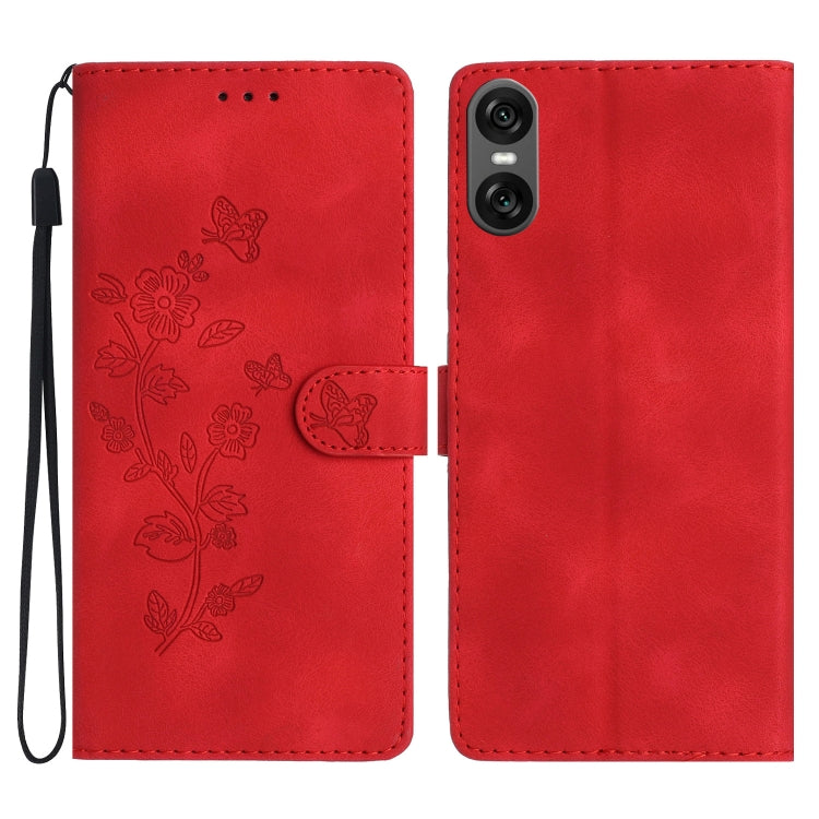 Flower Butterfly Embossing Pattern Leather Phone Case, For Sony Xperia 10 VI, For Sony Xperia 1 VI, For Sony Xperia 1 V, For Sony Xperia 10 V, For Sony Xperia 10 IV