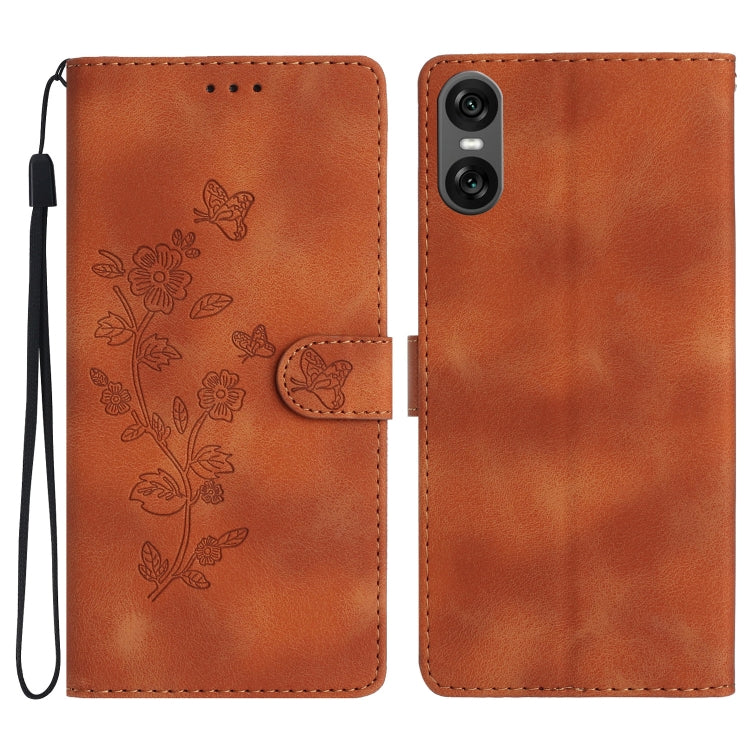 Flower Butterfly Embossing Pattern Leather Phone Case, For Sony Xperia 10 VI, For Sony Xperia 1 VI, For Sony Xperia 1 V, For Sony Xperia 10 V, For Sony Xperia 10 IV