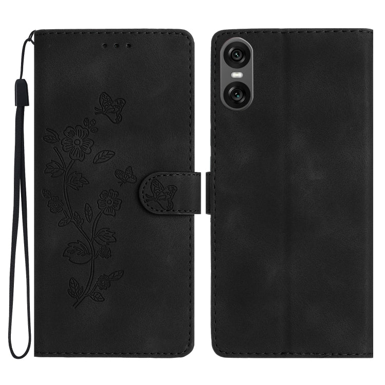 Flower Butterfly Embossing Pattern Leather Phone Case, For Sony Xperia 10 VI, For Sony Xperia 1 VI, For Sony Xperia 1 V, For Sony Xperia 10 V, For Sony Xperia 10 IV